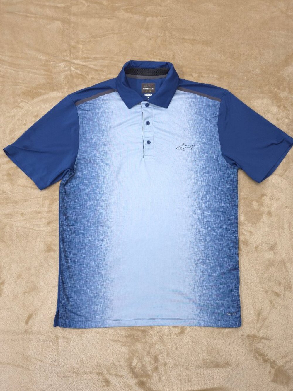 Greg Norman for Tasso Elba Play Dry Golf Polo Mens M Blue Performance